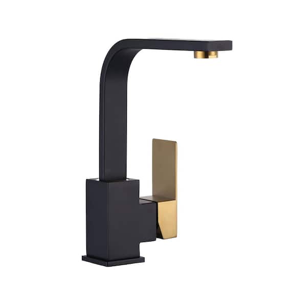 ALEASHA Single Handle Bar Faucet in Gold and Black