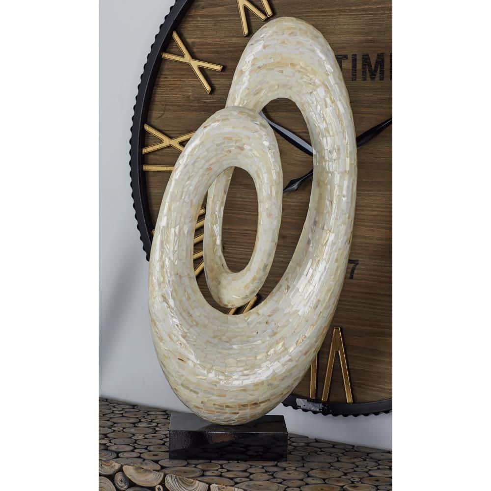Reviews for Litton Lane White Mother of Pearl Swirl Abstract