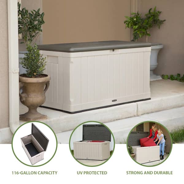 ラディコンセット Lifetime 116 Gal. Heavy-Duty Outdoor Resin Storage Deck Box 60186