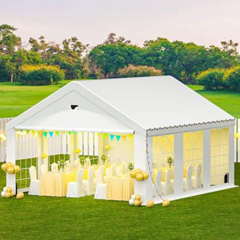 White 10x20 ft Heavy Duty Outdoor Canopy Tent with Sidewalls