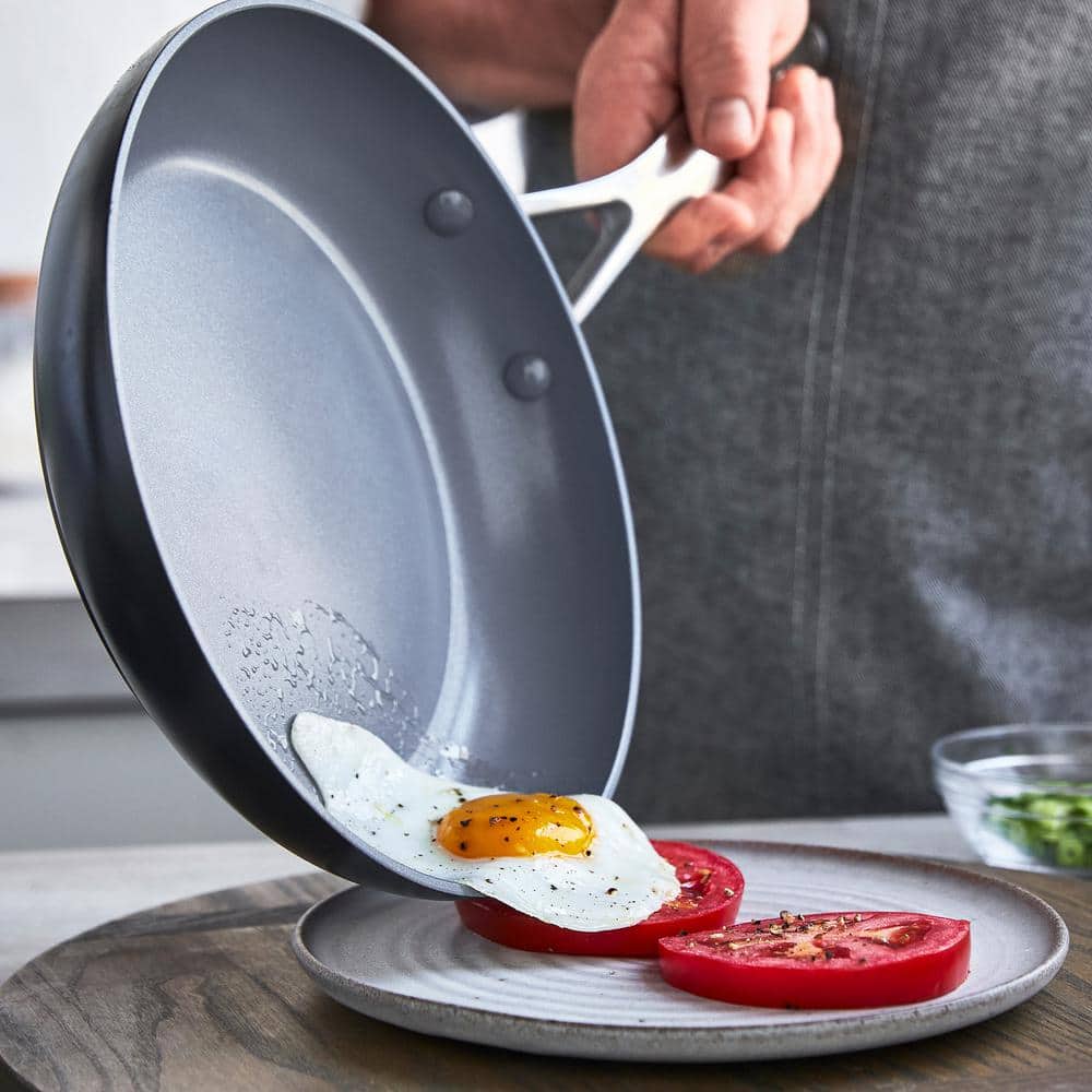 Valencia Pro 10" Gray Ceramic Nonstick Frypan with Lid