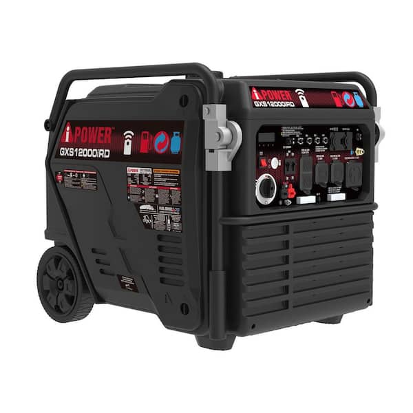 12,000 Peak Watt Remote Electric Start Dual Fuel Gas and Propane Portable Inverter Generator 50A Outlet, CO Sensor