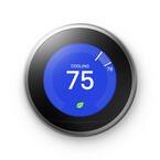 Nest Learning Thermostat - Smart Wi-Fi Thermostat - Stainless Steel