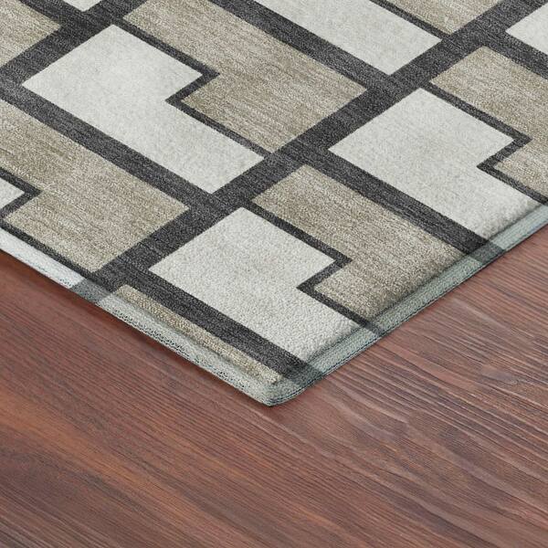 Mayfield Premium Machine Washable Abstract AMF2416 Ivory 10 ft. x 14 ft. Area Rug