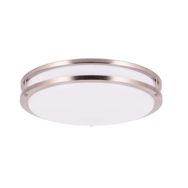 ENERGETIC LIGHTING 16 in. LED Round Ceiling Light Dimmable Modern Flush Mount Brushed Nickle 18W-24W 3000K-5000K