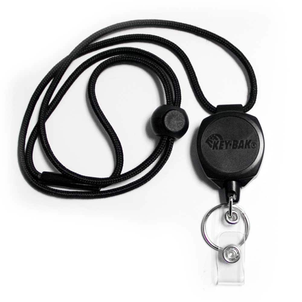 KEY-BAK Sidekick Retractable I.D. Badge and Keychain Lanyard with 24 in. Retractable  Retractable Tether 0KB1-0A41 - The Home Depot