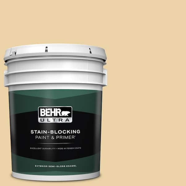 BEHR ULTRA 5 gal. #350F-4 Quiet Veranda Semi-Gloss Enamel Exterior Paint & Primer