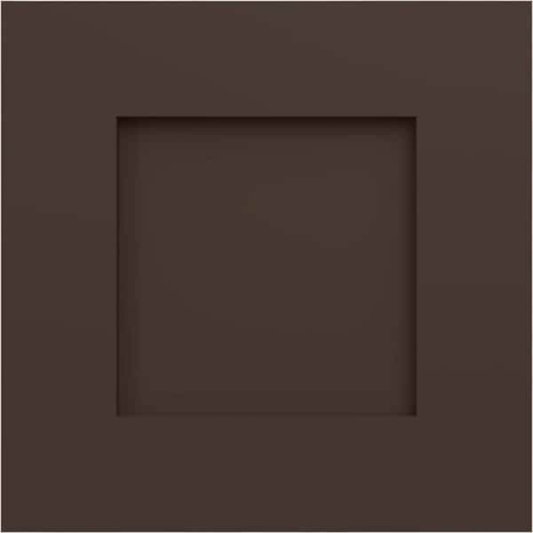 Ekena Millwork 12-in W x 12-in H True Fit PVC Flat Panel Shutters Sample, Raisin Brown
