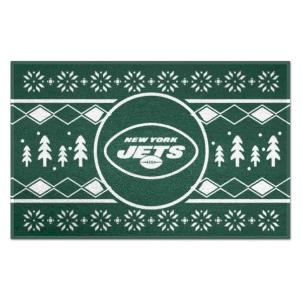 FANMATS New York Jets Holiday Sweater Green 1.5 ft. x 2.5 ft. Starter Area Rug