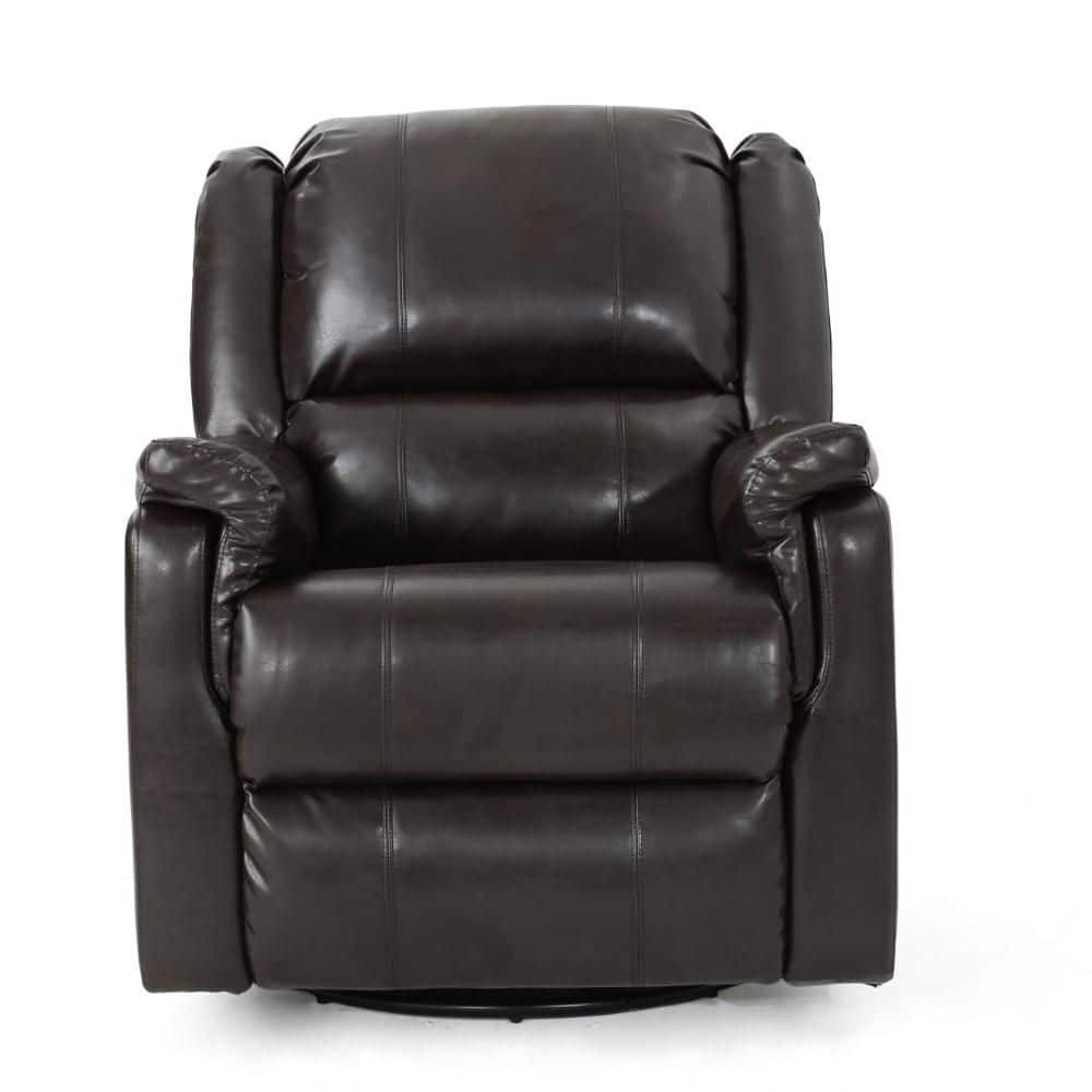 Jemma Brown Leather Swivel Recliner Chair