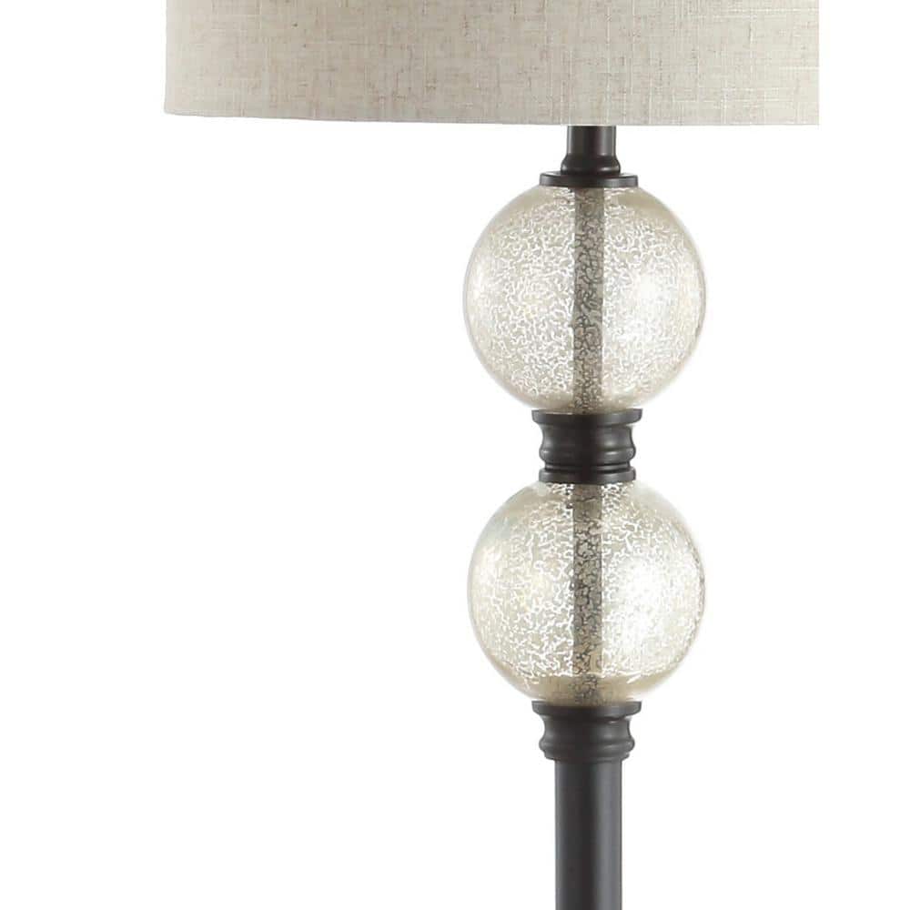 January 60" Black and Bronze Glass Floor Lamp