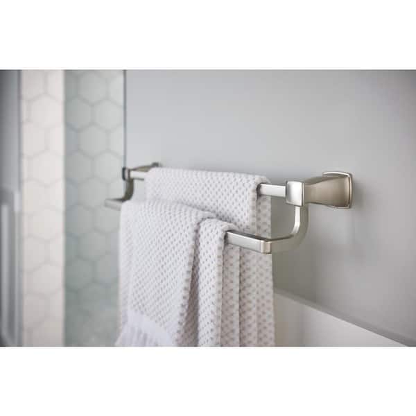 Double Towel Rack Bathroom 53 Off Ingeniovirtual Com - How To Hang A Towel Rack In Bathroom