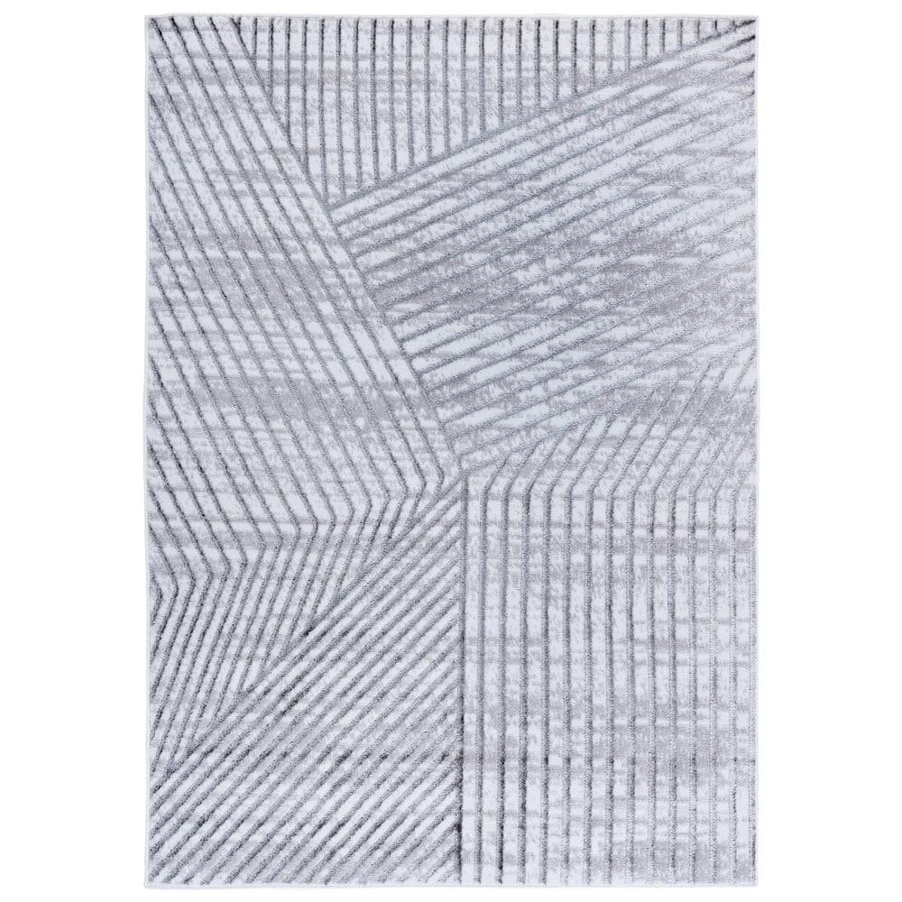 Maya 5 ft. x 8 ft. Ivory/Gray Geometric Striped Area Rug price history on PriceWatchPro