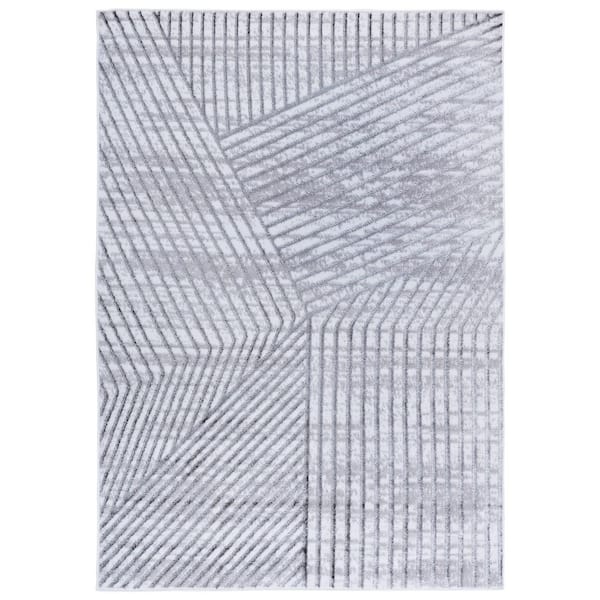 SAFAVIEH Maya Ivory/Gray 8 ft. x 10 ft. Geometric Striped Area Rug
