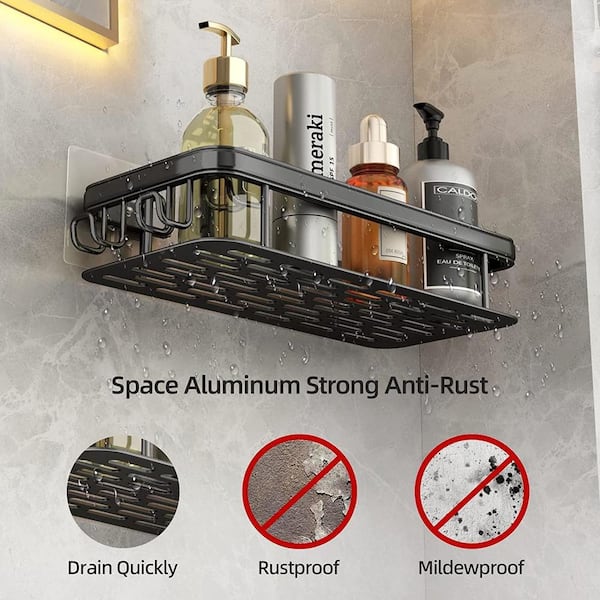 Space Aluminum Shower Gel Bottle Rack Adjustable Shampoo Hanger Hooks No  Drill Wall Mounted Universal Soap Dispenser Holders