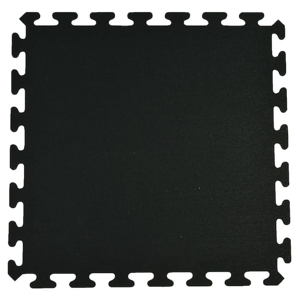 Greatmats GMats Black 24 in. W x 24 in. L Rubber Gym Interlocking Flooring Tile (Case of 6) (23.28 sq. ft.)
