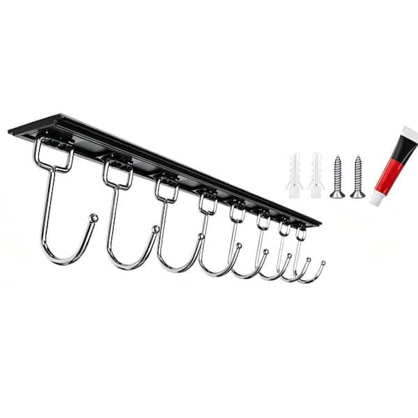 2-Pack 17 in. Utensil Racks with 8 Hooks, Multifunctional Kitchen Hanging Utensil Rack, Adjustable Easy Install