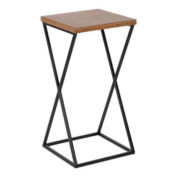 Kate and Laurel Elix 11.75 in. W. Rustic Brown Square Modern MDF End Table