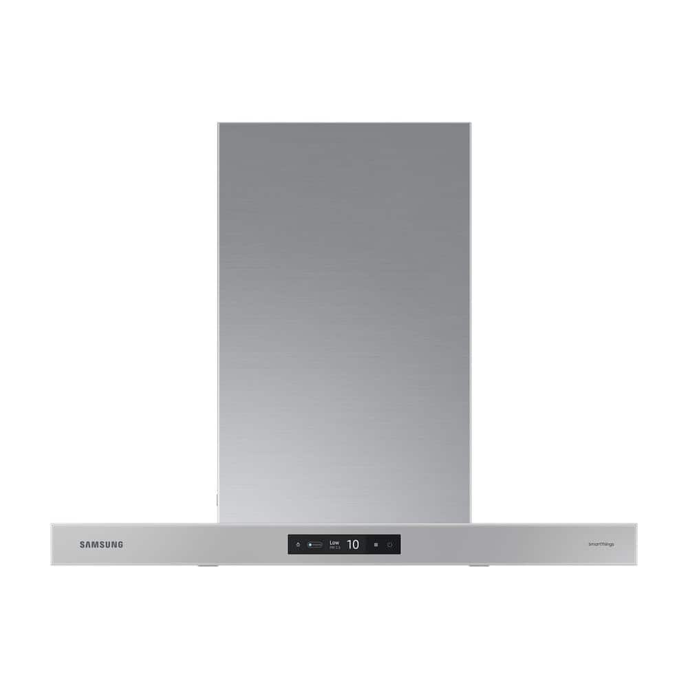 "Samsung 30"" BESPOKE Wall Mount Range Hood in Clean Deep Grey, Clean Grey Panel/ Stainless Steel Duct"
