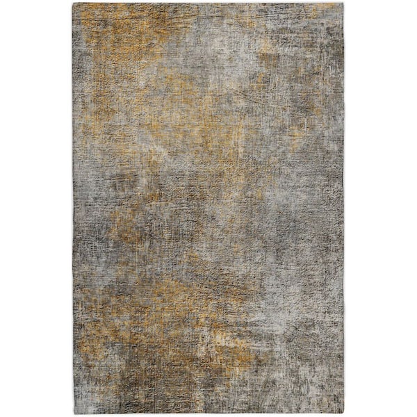 Dream Shag Premium Machine Washable Abstract ADS593 Gray 3 ft. x 5 ft. Area Rug
