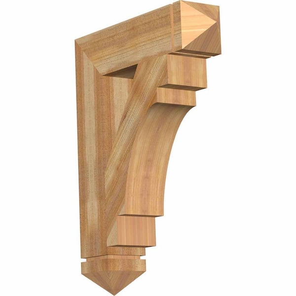 Ekena Millwork 6 in. x 34 in. x 26 in. Western Red Cedar Merced Arts and Crafts Rough Sawn