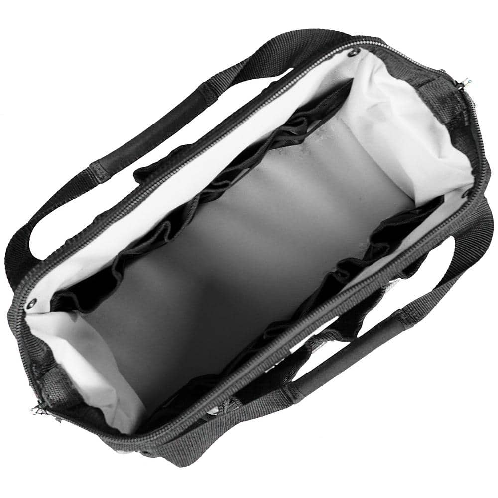15 in. Black Heavy Duty Tool Duffle Bag with Integrated Parts Bin