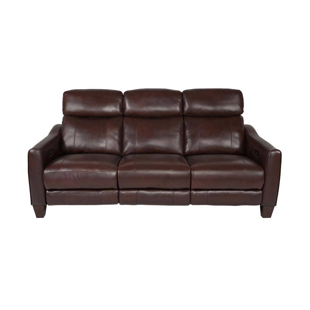 Milos 83 in. Straight Arm Leather Contemporary Zero Gravity Power Reclining