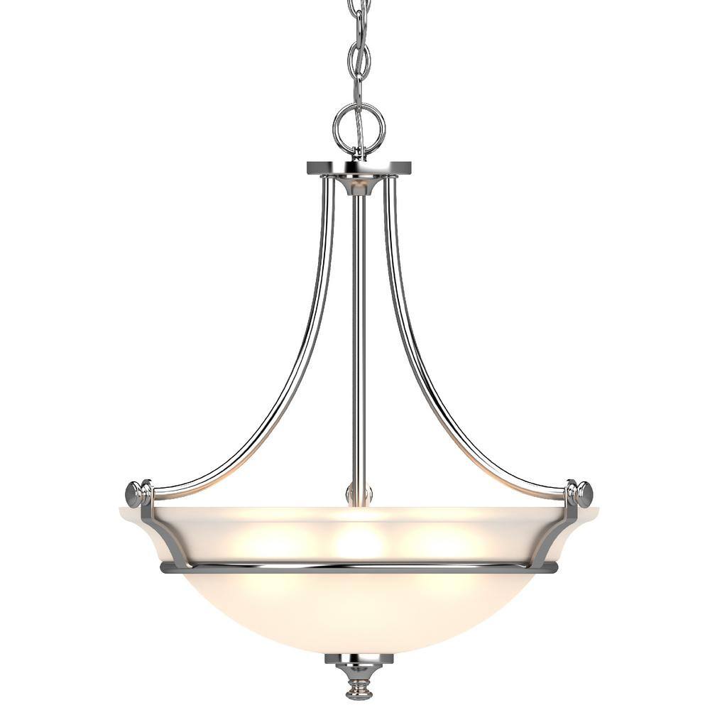 Chrome Mini Pendant with Frosted Glass Bowl Shade