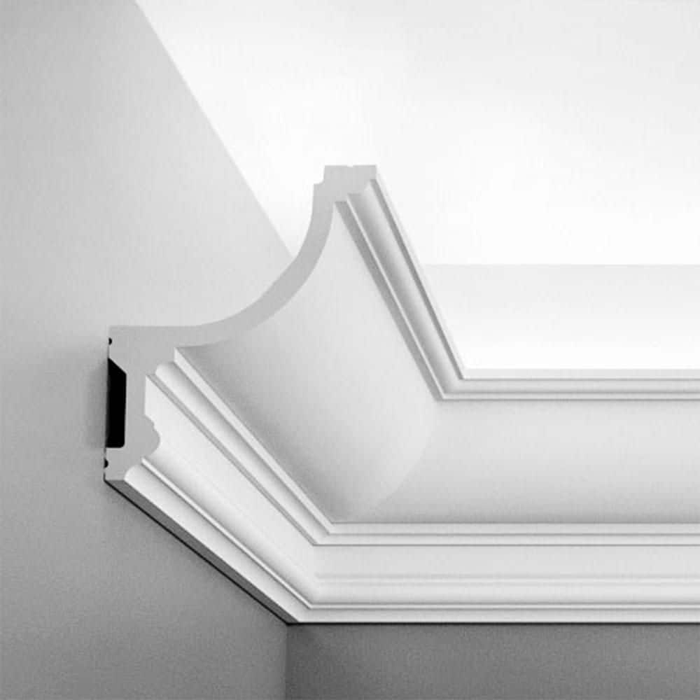 Primed White Polyurethane Crown Moulding for Indirect Lighting