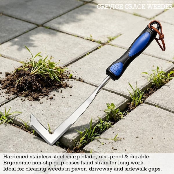 MISOPILY 5.9 in. Weeder L-Shaped Double-Sided Blade Stainless