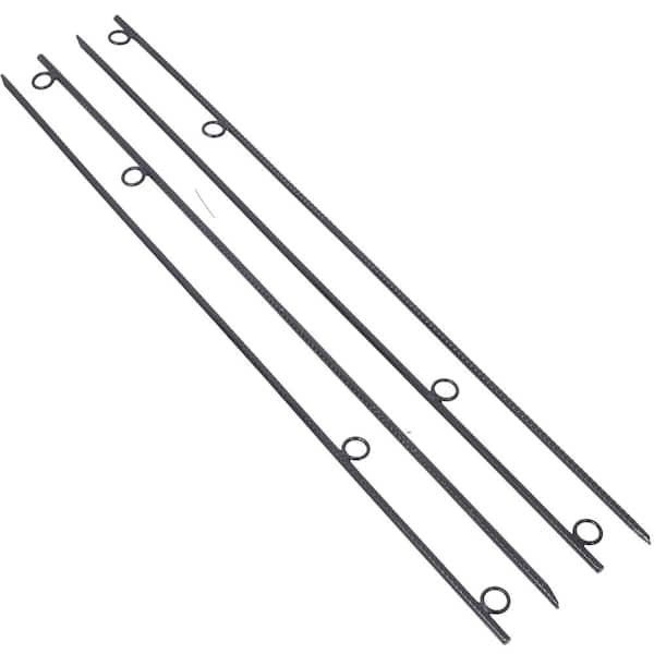 4-Piece Heavy Duty Steel Rebar Stake Heavy Duty Tent Canopy Ground Stakes with Angled Ends and 1 in. Loops
