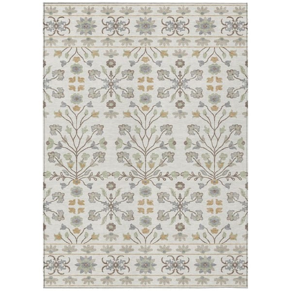 Chantille Machine Washable Indoor/Outdoor Abstract ACN3048 Ivory 9 ft. x 12 ft. Area Rug