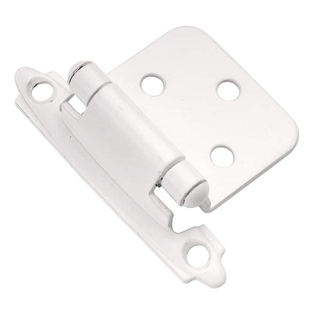 Surface Mount Variable Overlay Face Frame Self-Closing White Cabinet Hinge (5-Pairs) price history on PriceWatchPro