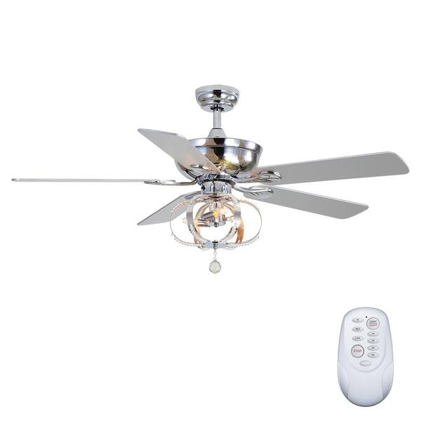 52 In Chrome Indoor Elegant Crystal Ceiling Fan With Light And Remote Control Suitable For Living Room Bedroom Kbs 5292 - Elegant Ceiling Fans With Lights And Remote 52 In Chrome Indoor Elegant Crystal Ceiling Fan With Light And Remote Control Suitable For Living Room Bedroom Kbs 5292 - Elegant Ceiling Fans With Lights And Remote