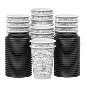Esepony 12 oz. Disposable Paper Coffee Cups with Lids and Sleeves for ...