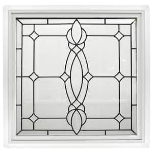 23.5 in. x 23.5 in. White Frame Craftsman Black Caming 1 in. Nail Fin Offset Vinyl Picture Window