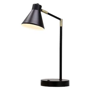 DL03U Series 22 in. Black with 100% metal Office/Table Lamp Integrated Soft White LED(3000K), 270° Flexible Swivel Arms