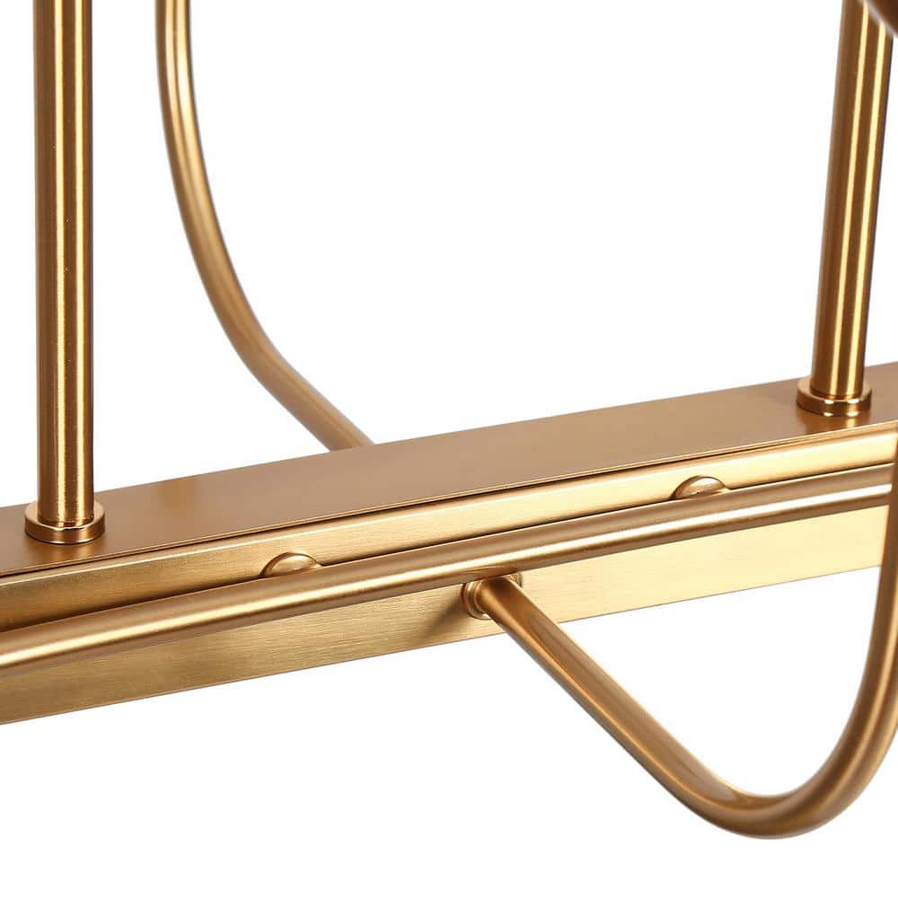 Gold Brass 8-Light Chandelier with Crackled Glass Shades