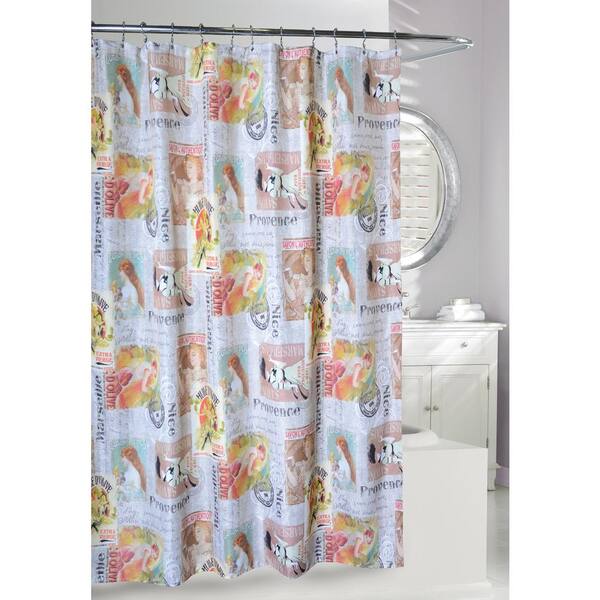 Unbranded Les Femmes 71 in. Multi Color Fabric Shower Curtain