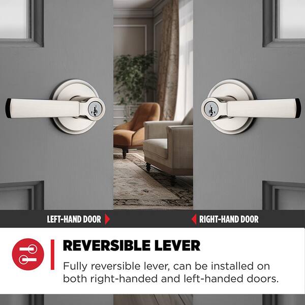 Kwikset Perth Satin Nickel Single Cylinder Keyed Entry Door Handle