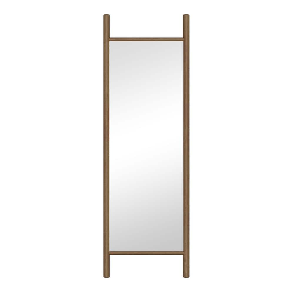Brown 21 in. W x 64 in. H Rectangle Wood Full Length Mirror Floor Mirror HD Shatterproof Full Body Mirror price history on PriceWatchPro