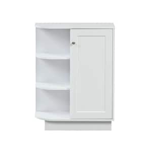 Practical and Stylish 23.6 in. W x 9.7 in. D x 31.3 in. H Freestanding White Linen Cabinet with Open Shelf