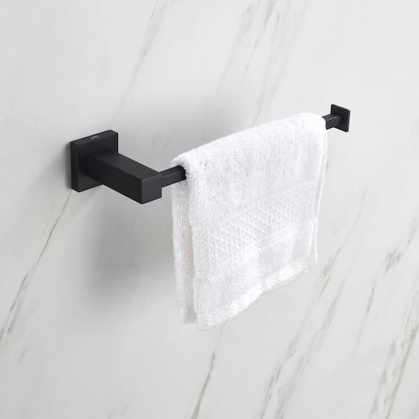 Bathroom Accessories 9 in. Wall Mounted Towel Bar in Matte Black