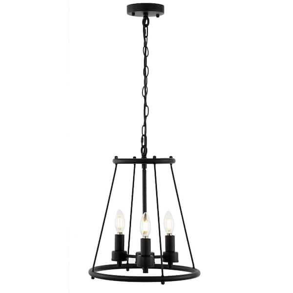 WINGBO Industrial 3-Light Chandelier Pendant Light Round Wagon Wheel