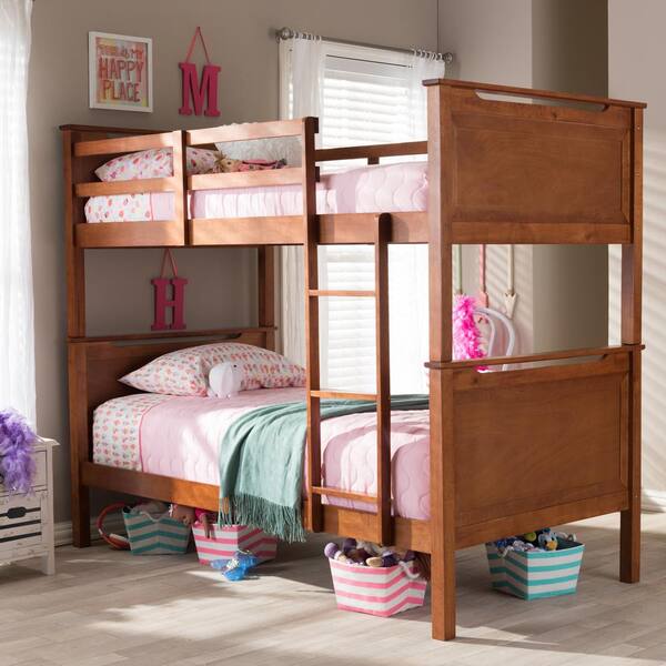 Baxton Studio Dagmar Twin Wood Kids Bunk Bed