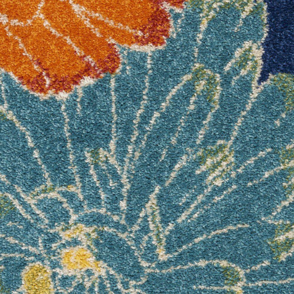 9 X 12 Blue Floral WashableArea RugRunner Rug price history on PriceWatchPro
