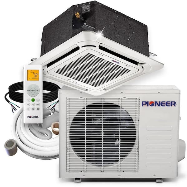 Pioneer 18,000 BTU 1.5 Ton Compact Cassette 20 SEER 8-Way Cassette Air Conditioner with Heat Pump 230-Volt