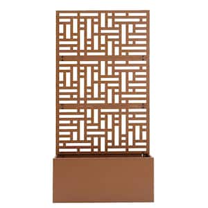 70 in. Brown Metal Garden Bed with Trellis