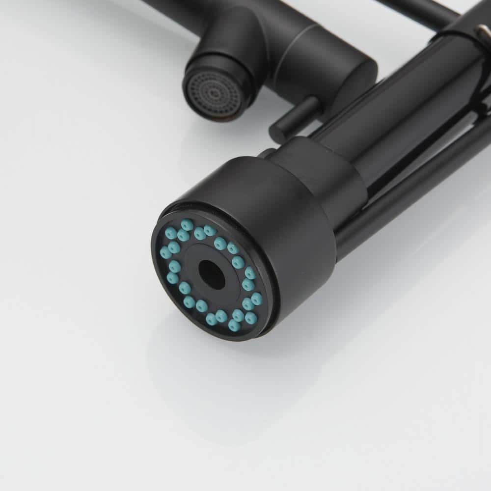 Matte Black High-Arc Kitchen Faucet with Pull-Out Spray