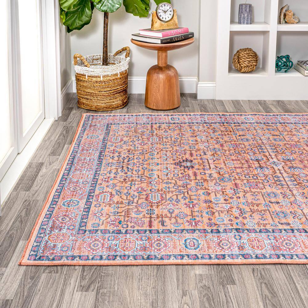 Kemer Multi-Color Persian Washable Synthetic Area Rug